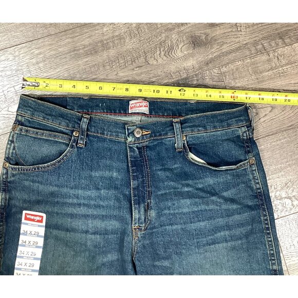 Wrangler Mens Jeans 34x29 Medium Wash Denim Classic Fit Casual Straight Jeans - Picture 3 of 8
